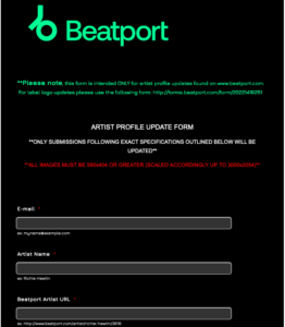 Beatport Form Artist